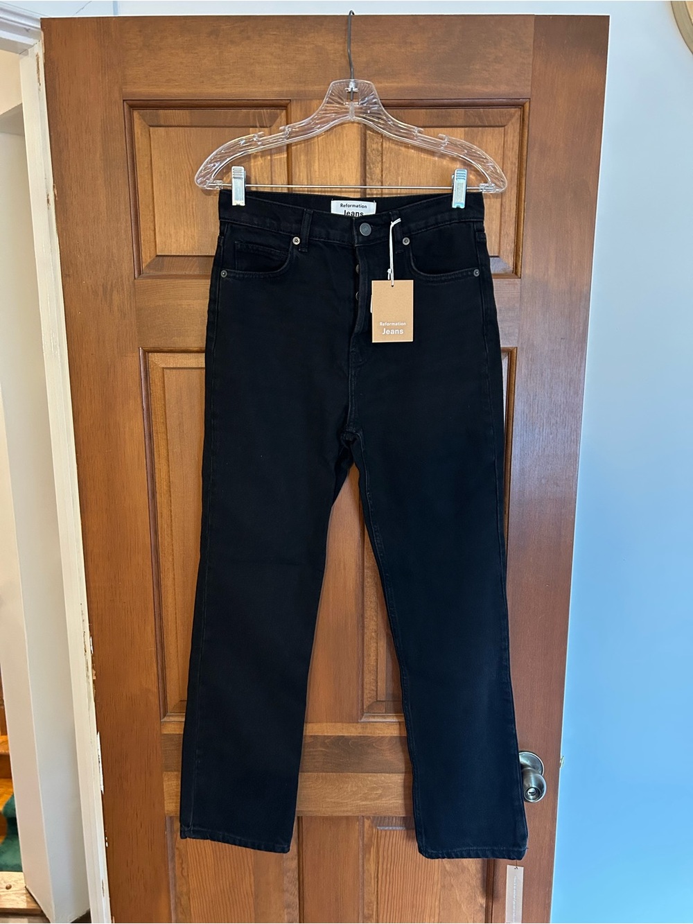 Reformation black straight leg jeans NWT